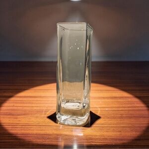 Simon Pearce Woodbury Bud Vase Hand Blown Glass Signed Minimalist Heavy